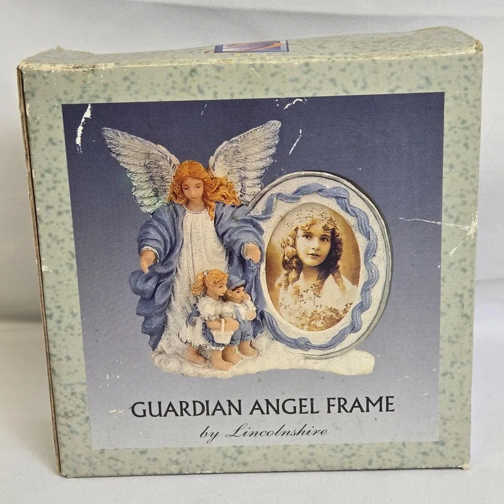 Polyresin Guardian Angel Picture Photo Frame by Lincolnshire With Box,‎ Vintage